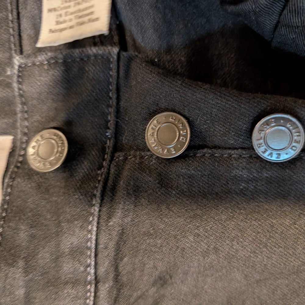 Everlane Wide Leg Black Y2k Jeans with 5 Button Fly Size 25 - Picture 4 of 7